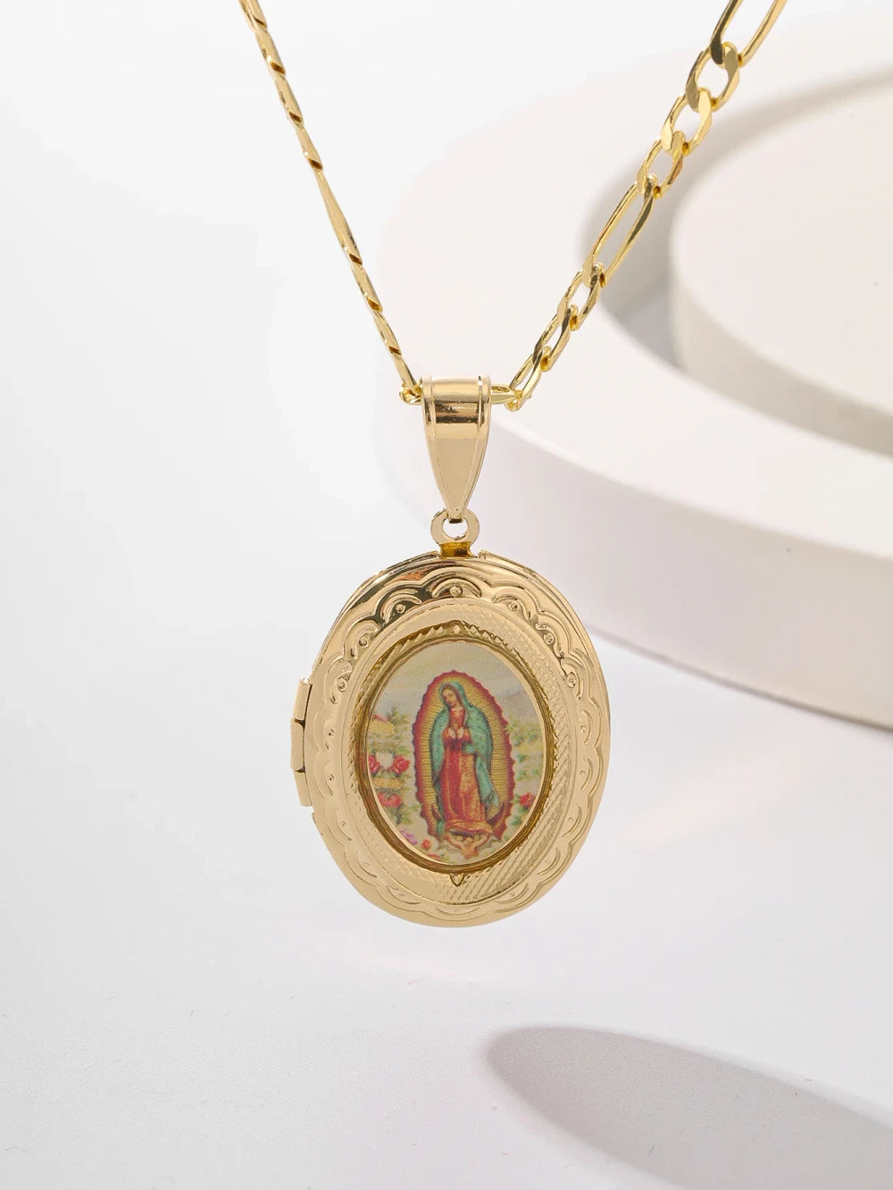 La Virgencita Gold Pendant Necklace