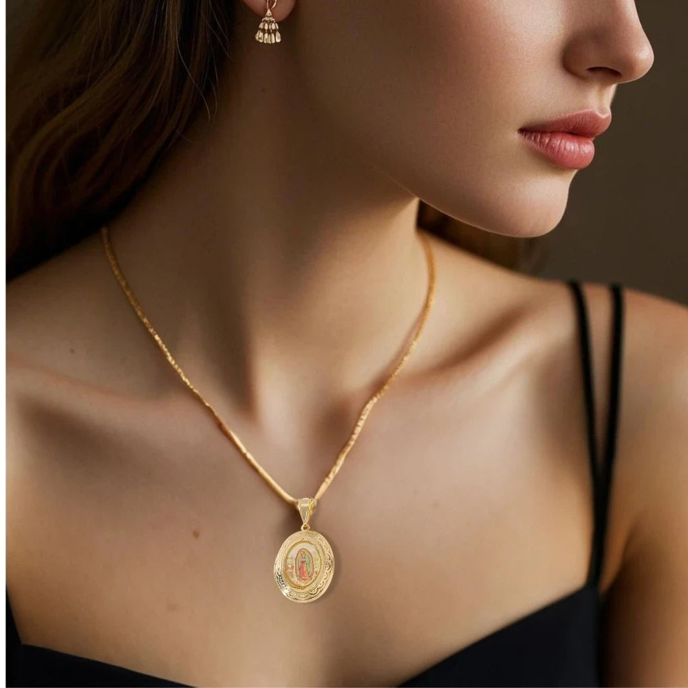 La Virgencita Gold Pendant Necklace