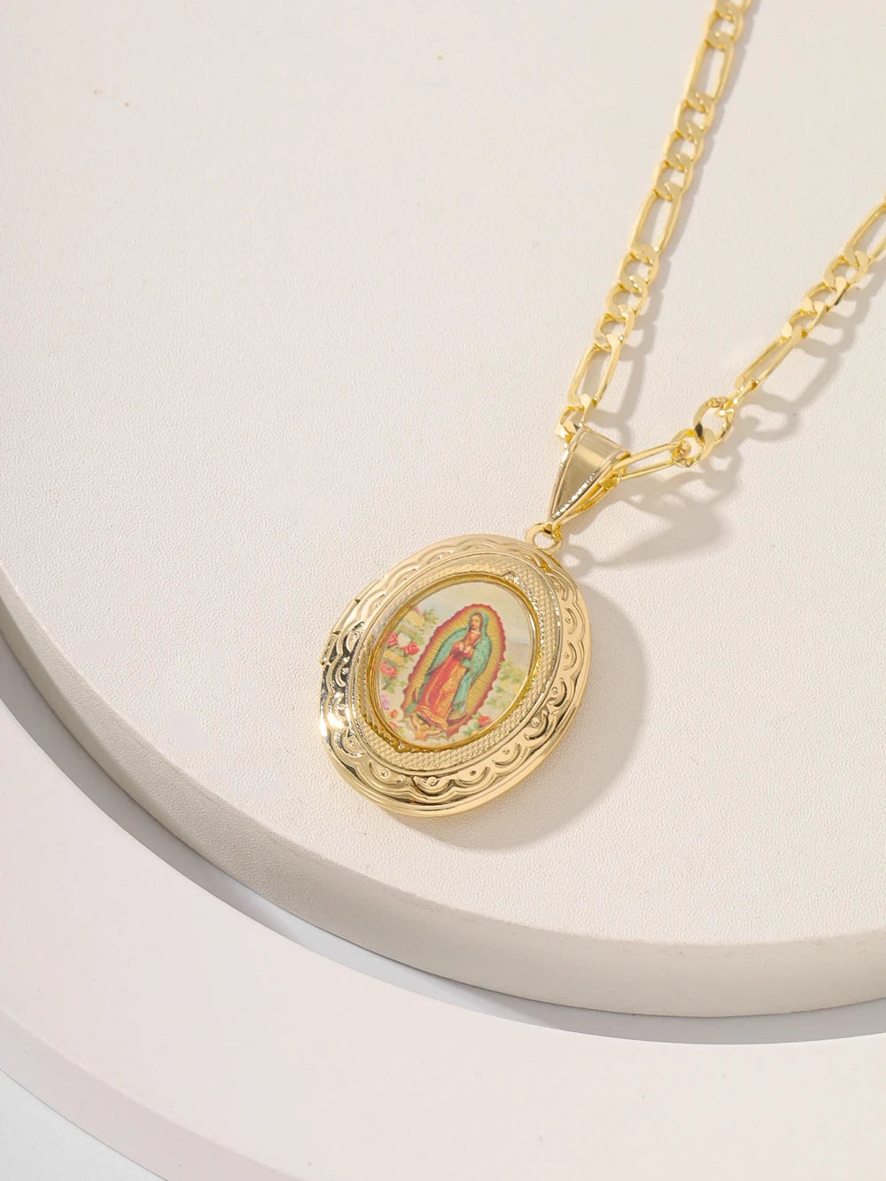 La Virgencita Gold Pendant Necklace